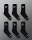 VIK - RUDIS Black Cushion Crew Socks (6 Pair)