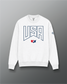 VIK - USA Wrestling Map Logo Comfort Fleece Relaxed Crew - Heather Silver