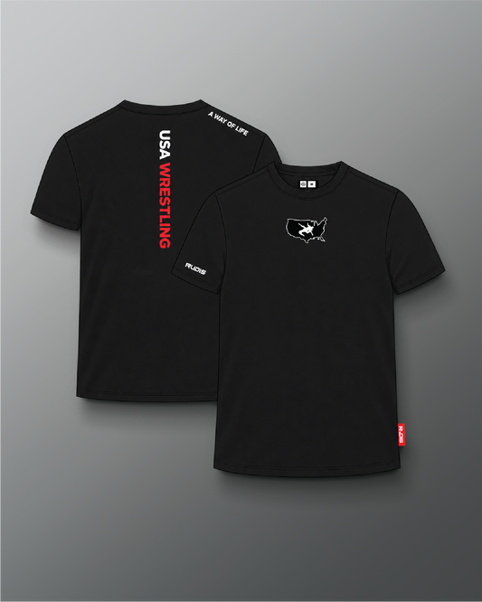 VIK - USA Wrestling Map Hybrid T-Shirt