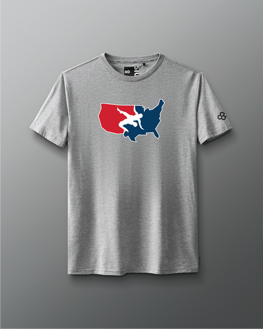 VIK - USA Wrestling Elite Super Soft T-Shirt - Athletic Grey