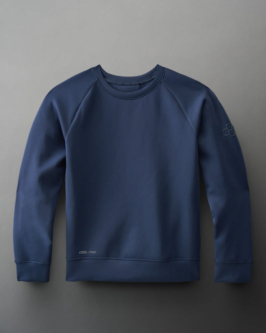 Pull ras du cou pour jeunes RUDIS COOL-FEEL - Bleu marine