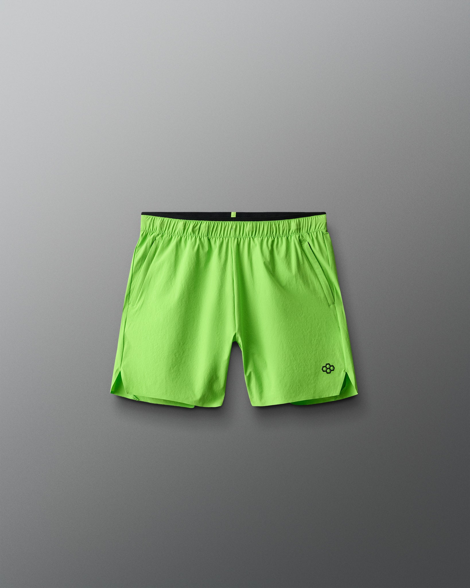 Green shorts on a gray background