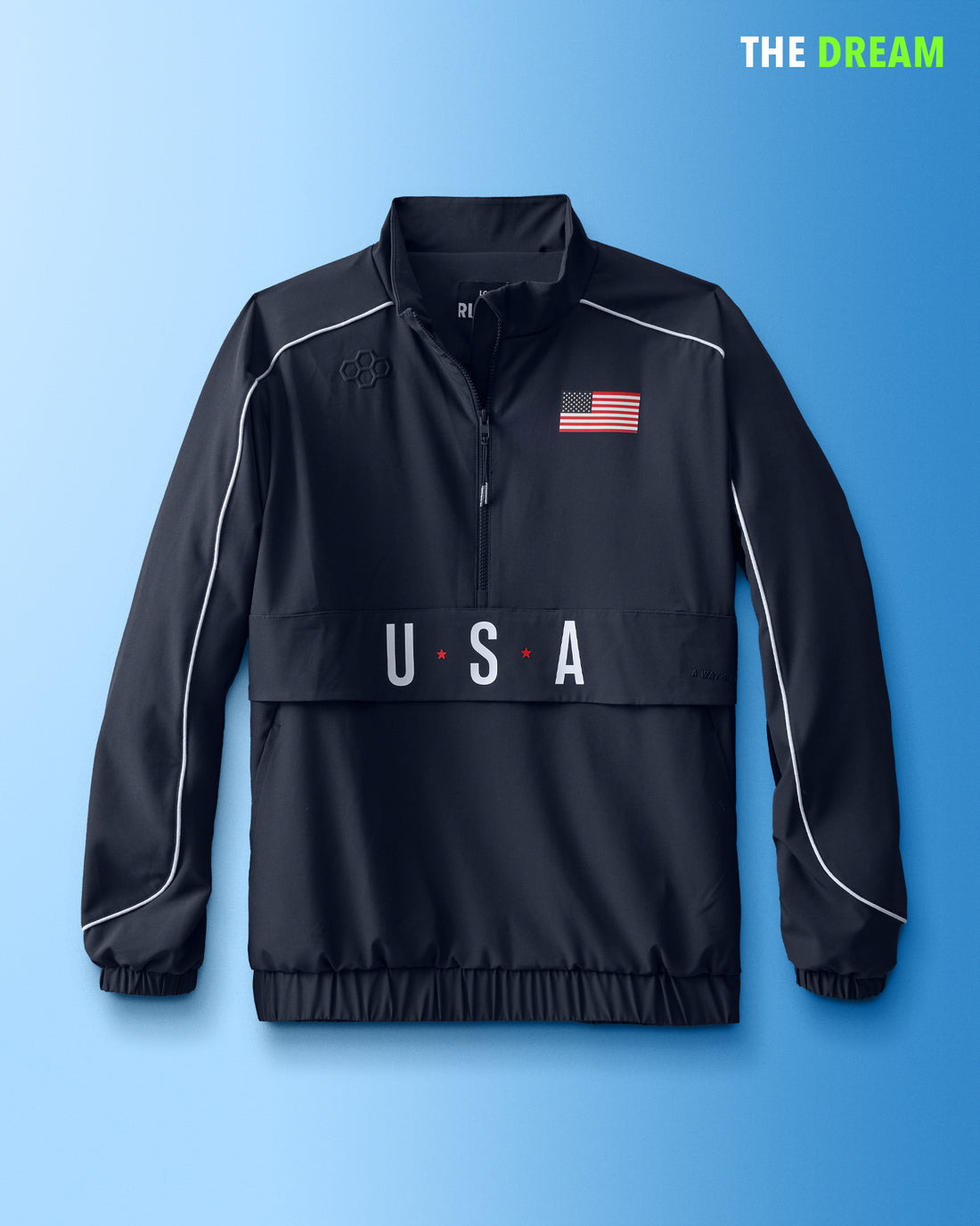 USA Flag 1/4 Zip Windbreaker - Show Your Spirit, Dominate the Weather ...
