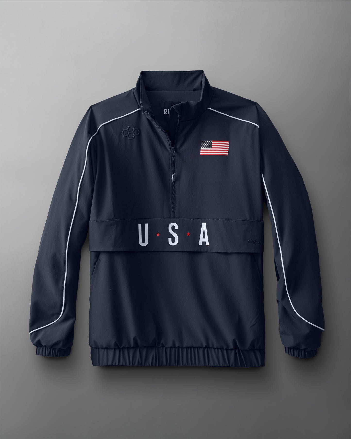 USA Flag 1/4 Zip Windbreaker