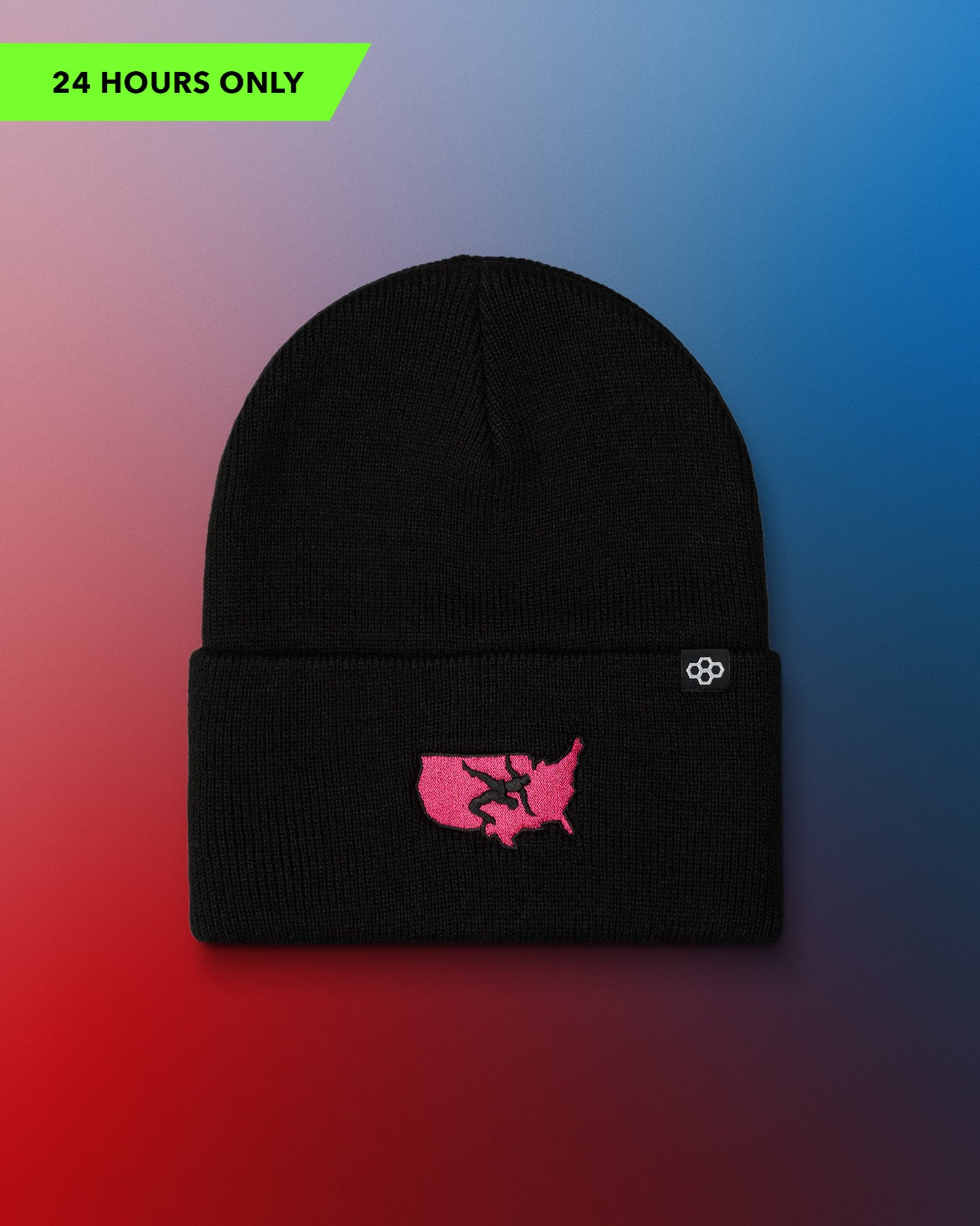 USA Wrestling Map Logo Foldover Beanie