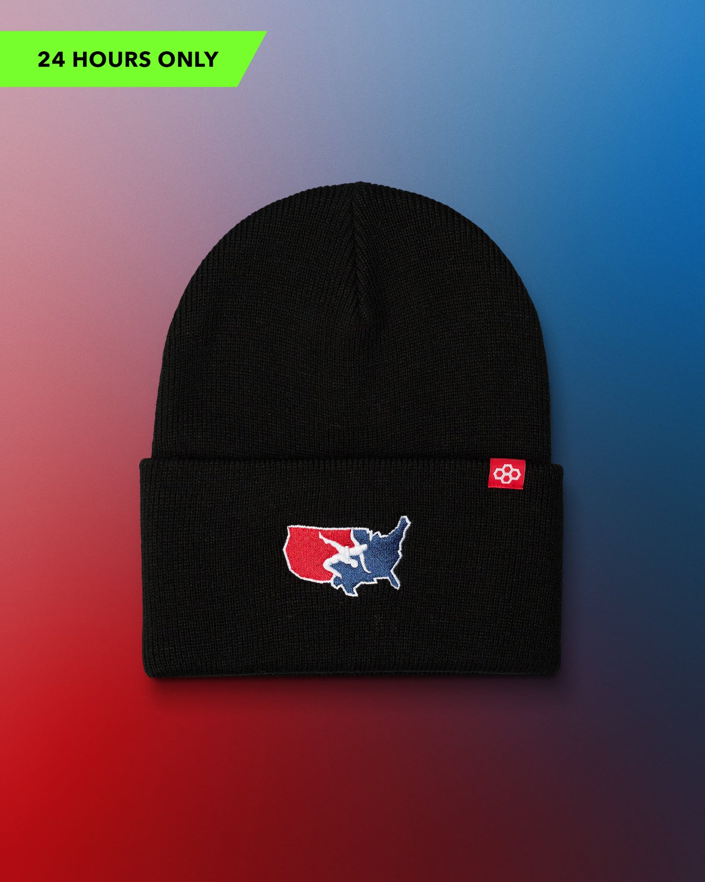 USA Wrestling Map Logo Foldover Beanie