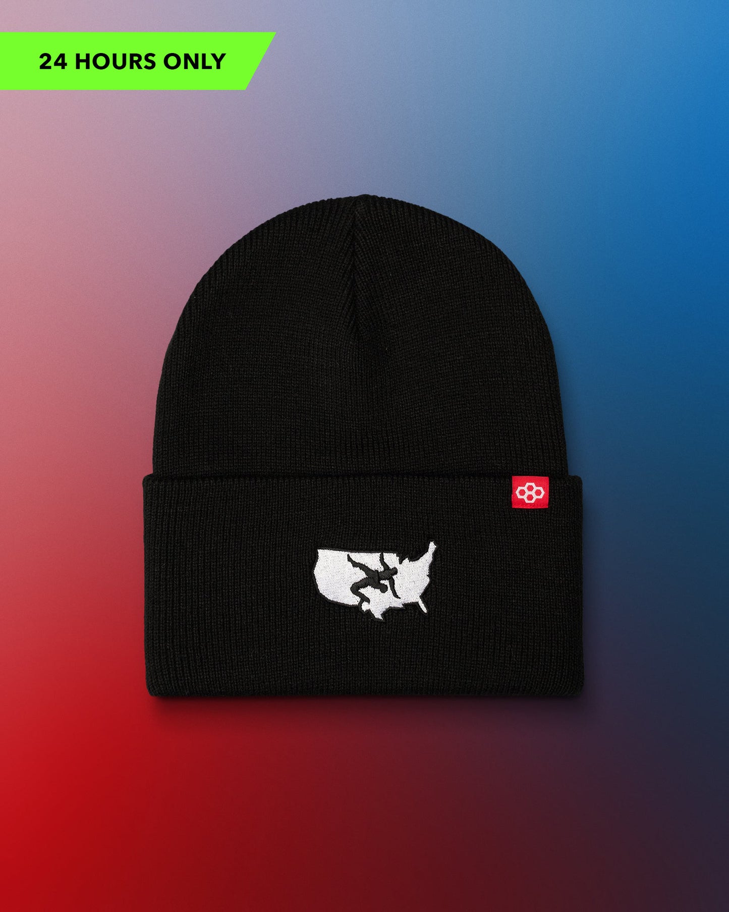 USA Wrestling Map Logo Foldover Beanie