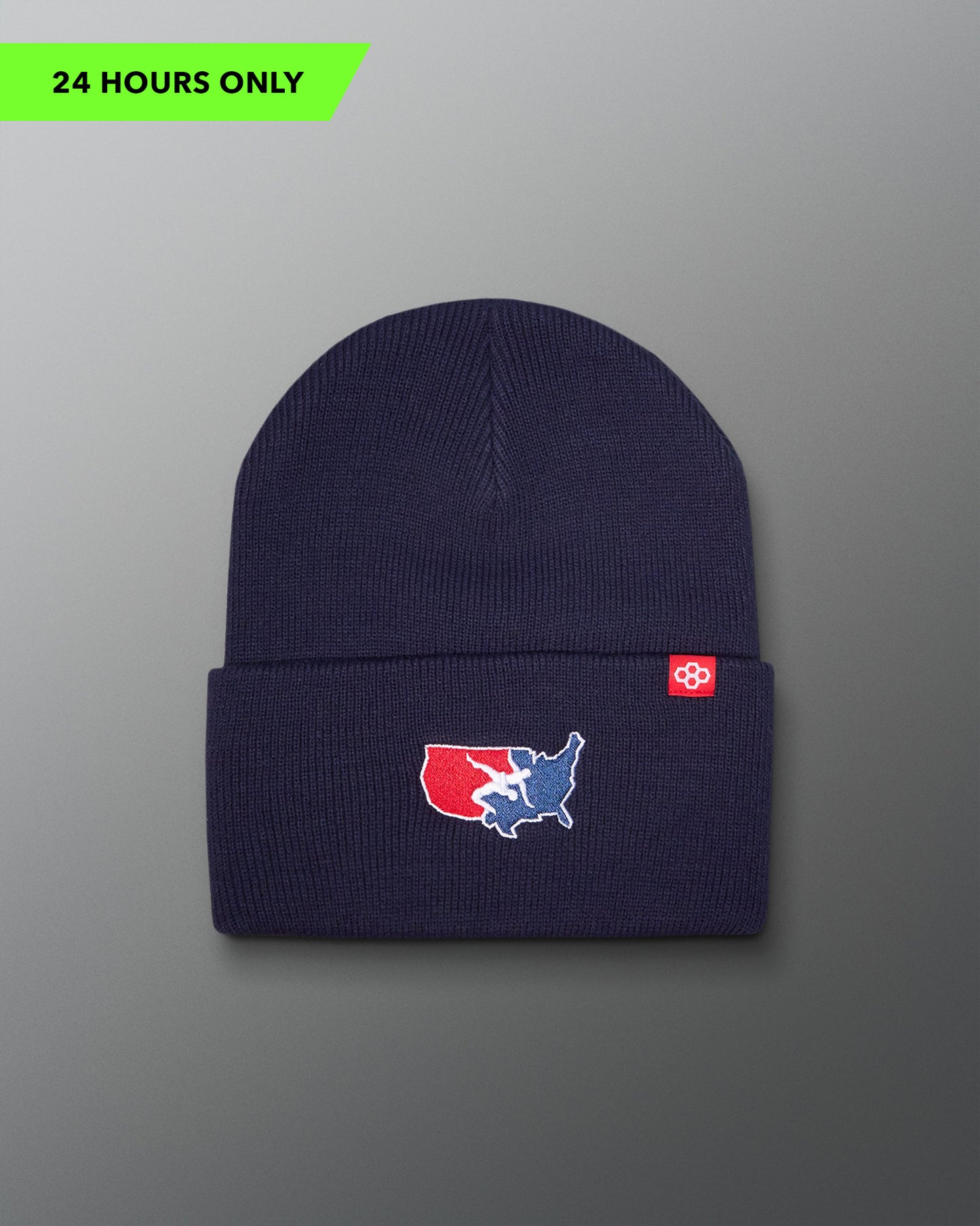 USA Wrestling Map Logo Foldover Beanie