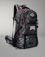 Gray Camo backpack with red accents and USA logo on a gray background