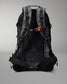 Black and gray backpack with orange accents on a gray background