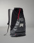 Black and gray drawstring bag with USA logo on a light gray background