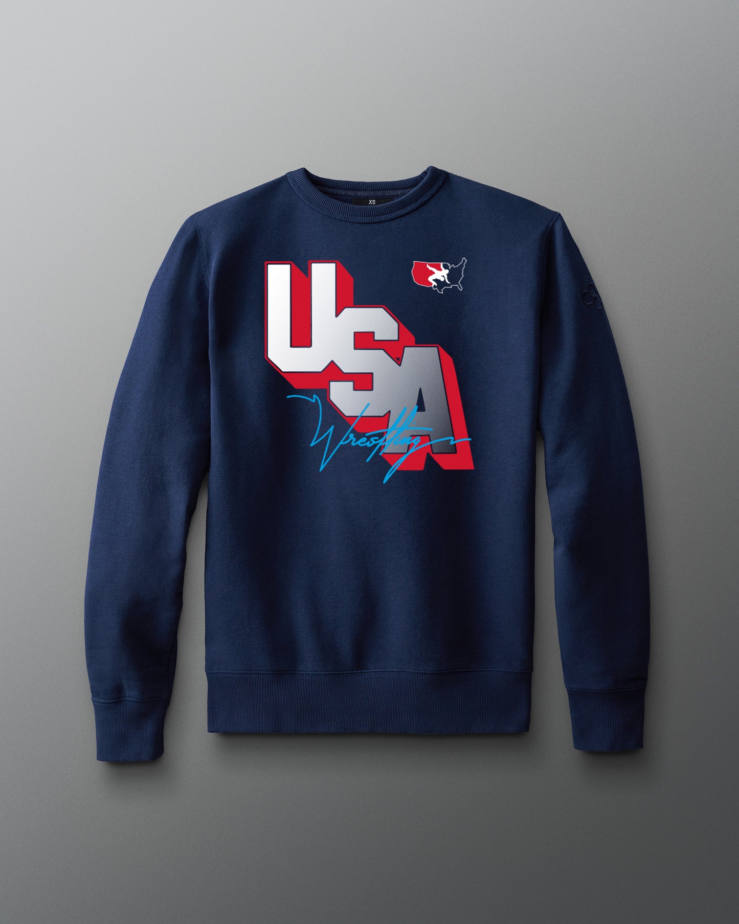USA Wrestling Block Comfort Fleece Crewneck