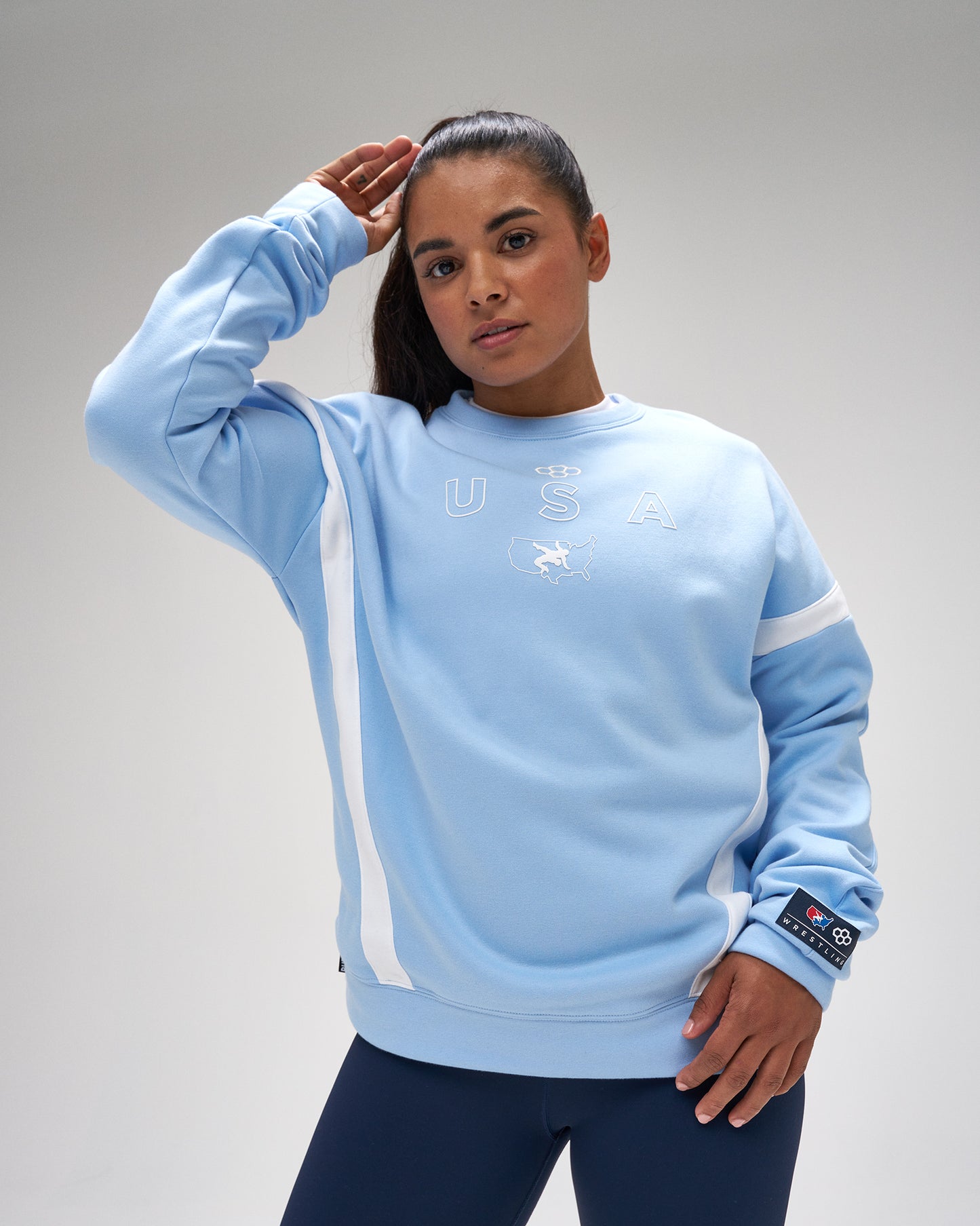 Pull ras du cou colorblock USA Wrestling