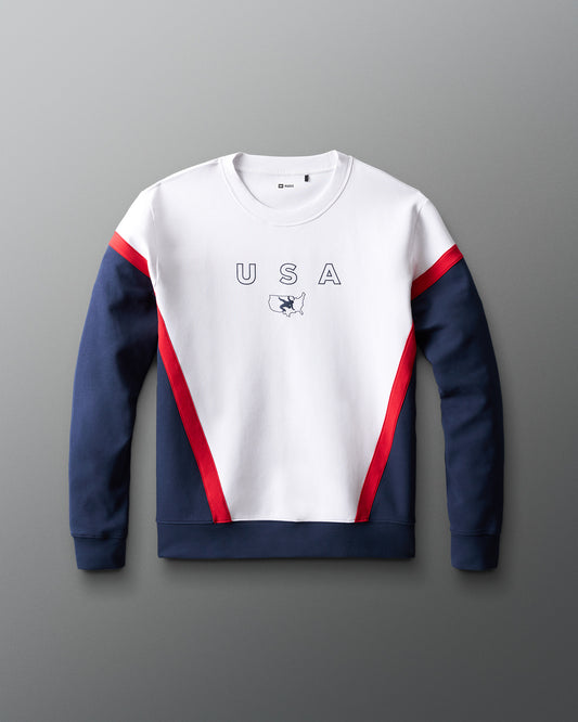 USA Wrestling Colorblock Crewneck