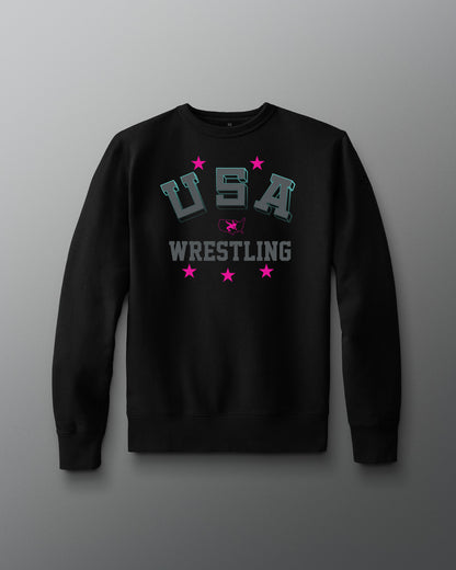 USA Wrestling Retro Comfort Fleece Crewneck