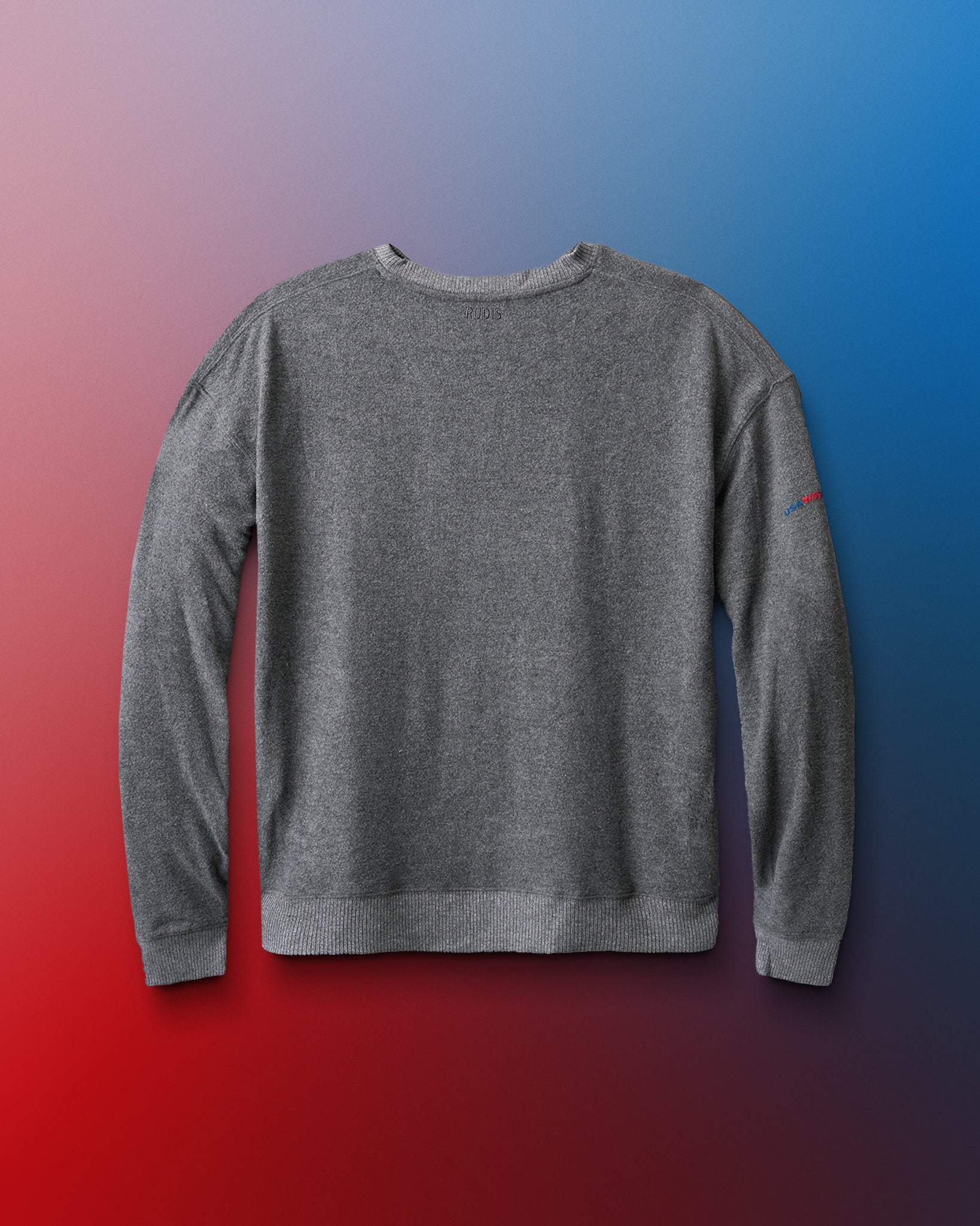 Gray sweatshirt on a gradient background