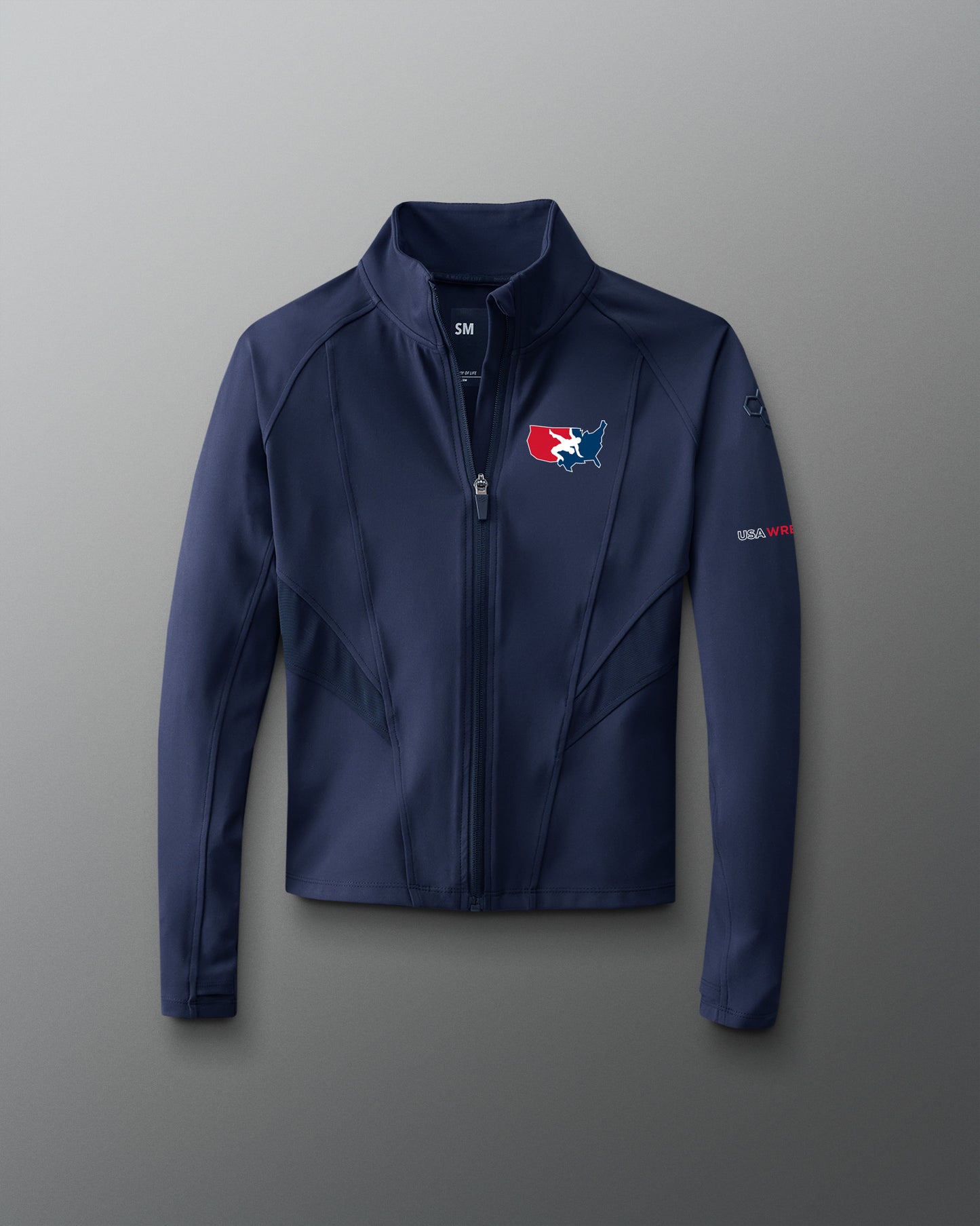 Sweat-shirt à capuche zippé contour pour femme avec logo USA Wrestling
