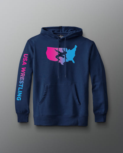 Sweat à capuche en polaire confortable dégradé USA Wrestling