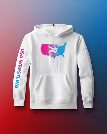 Sweat à capuche en polaire confortable dégradé USA Wrestling