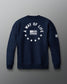 Navy blue sweatshirt with 'A Way of Life' and flag design on a gray background