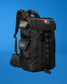 Black back pack with USA Wrestling Logo and American Flag on the side