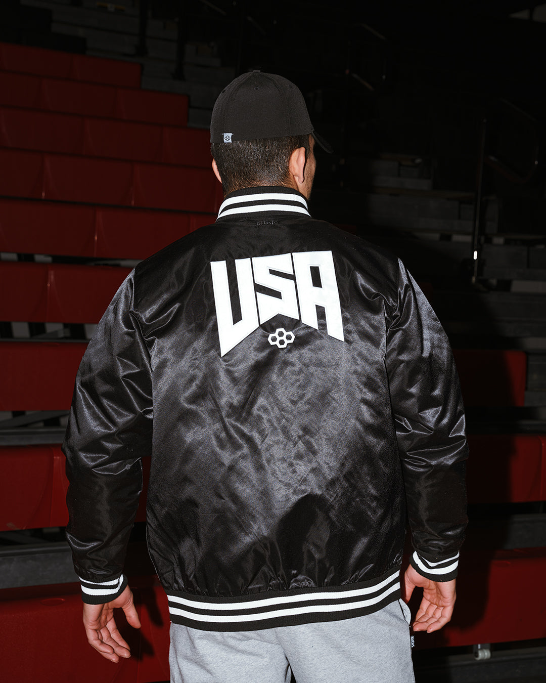 USA Wrestling Logo Satin Jacket | RUDIS