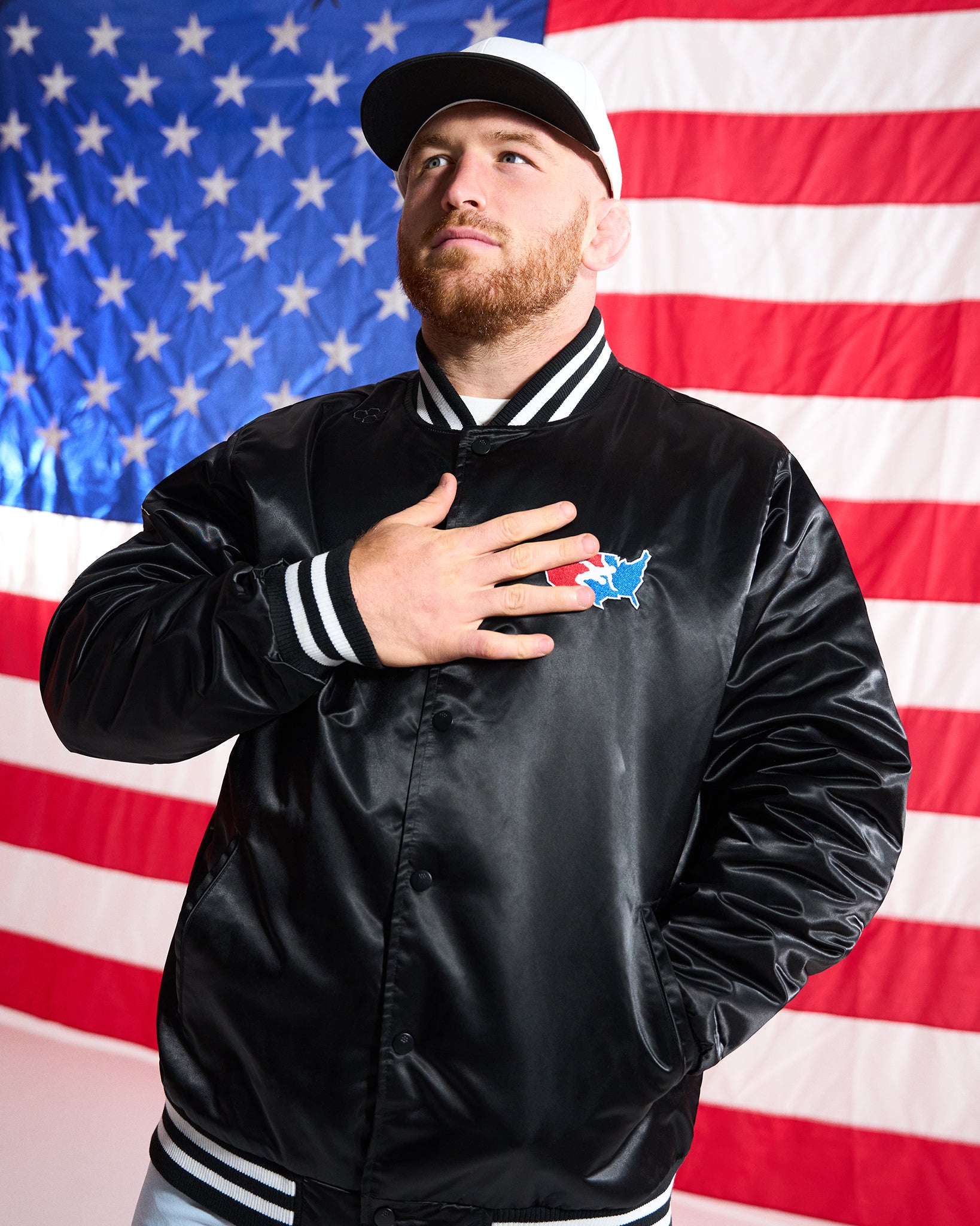 USA Wrestling Logo Satin Jacket | RUDIS