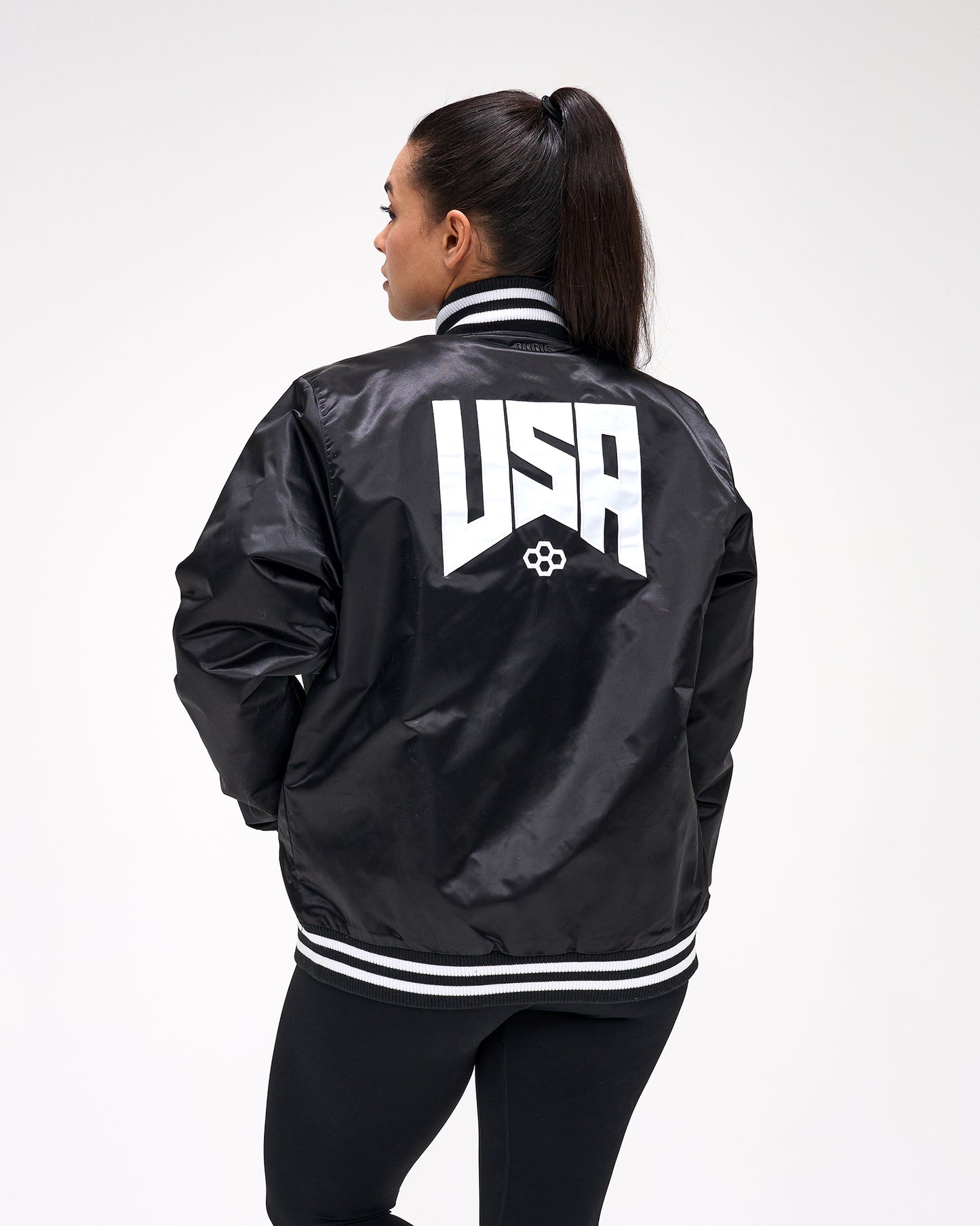 Veste en satin avec logo de lutte américaine