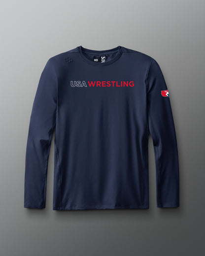 USA Wrestling Wordmark Performance Long Sleeve