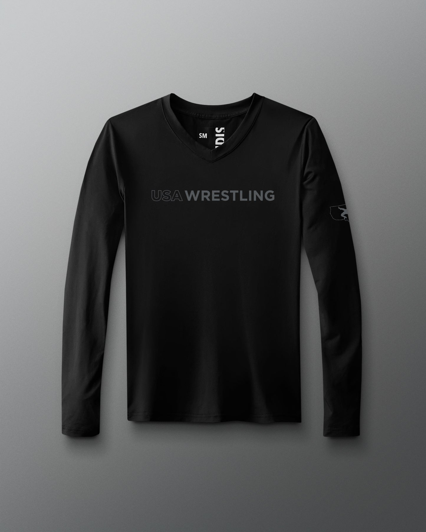 USA Wrestling Wordmark Performance Women's V-Neck Long Sleeve