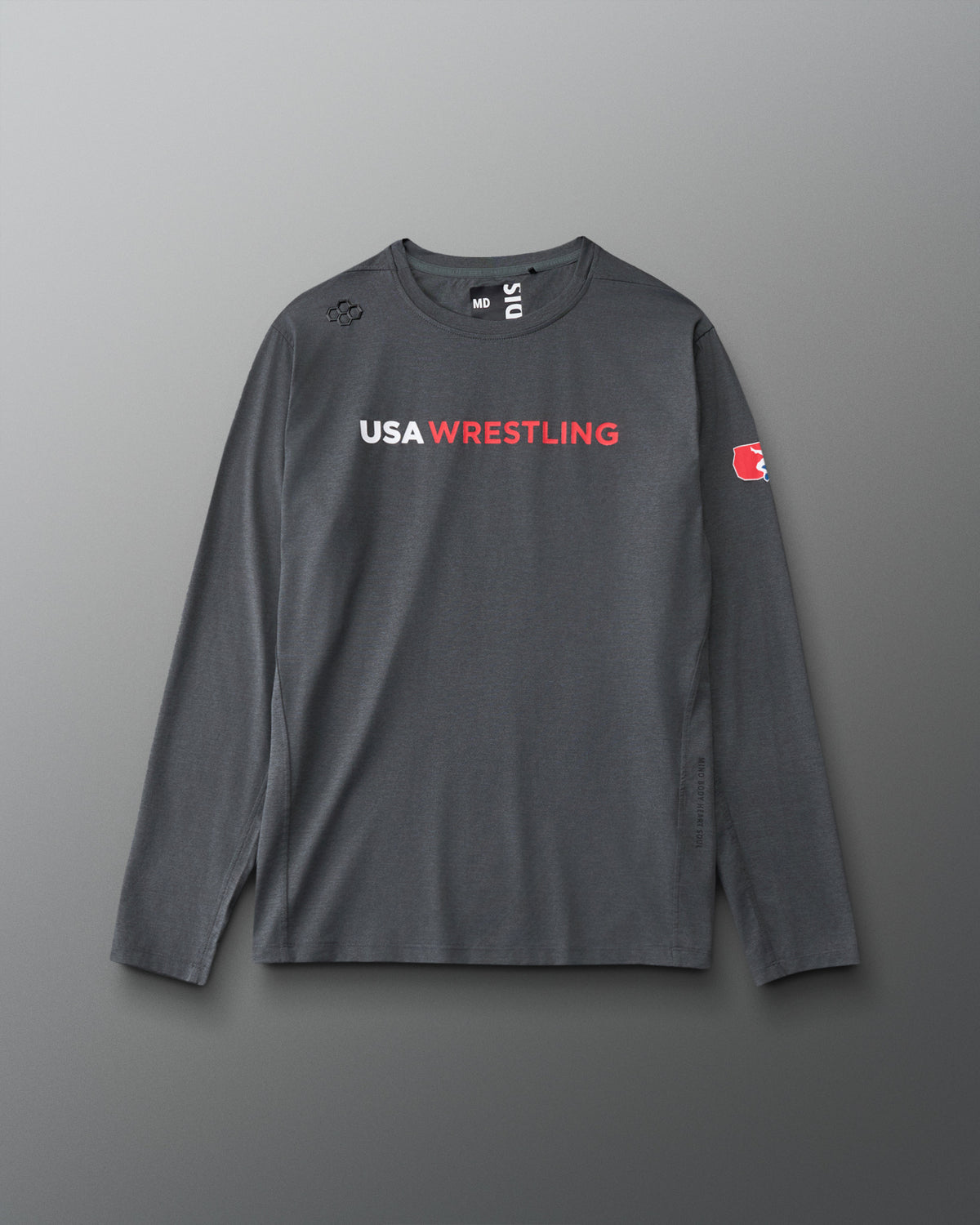 USA Wrestling Wordmark Performance Heather Long Sleeve