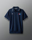 Blue USA Wrestling logo polo with white trim and RUDIS logo