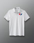 A white polo shirt with a graphic USA Wrestling logo on the chest.
