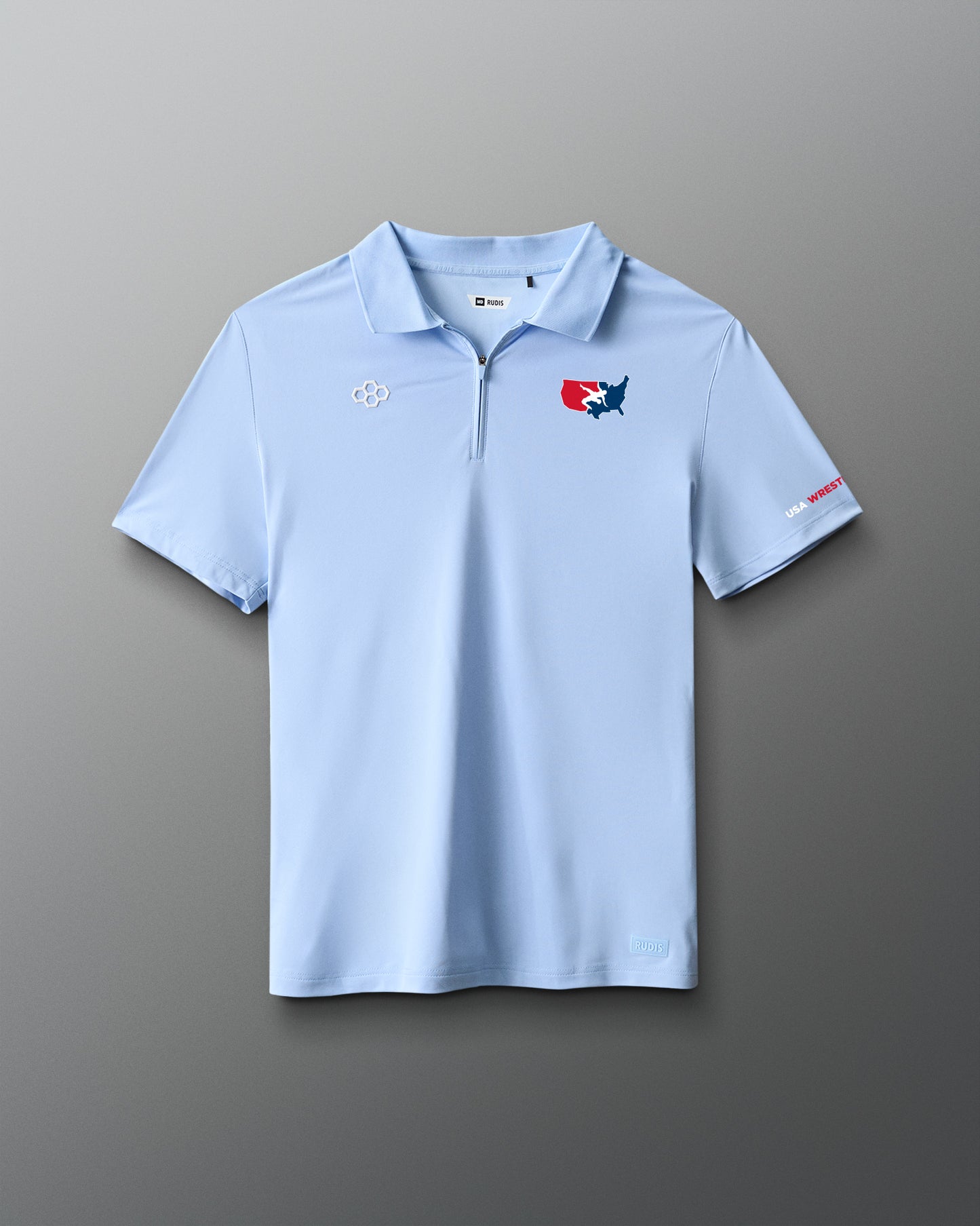 USA Wrestling Stretch Pique Zip Polo