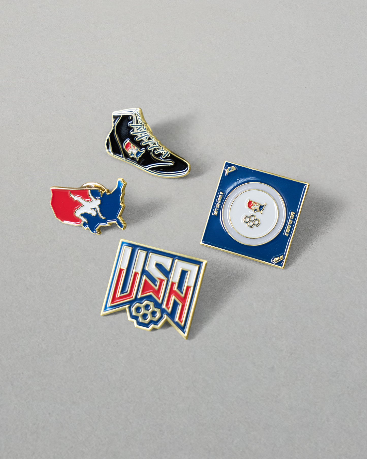 USA Wrestling 4 Pack Enamel Pins