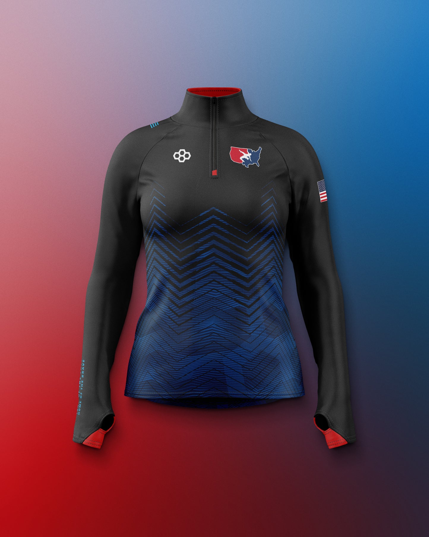 Zip 1/4 sublimé USAW pour femme