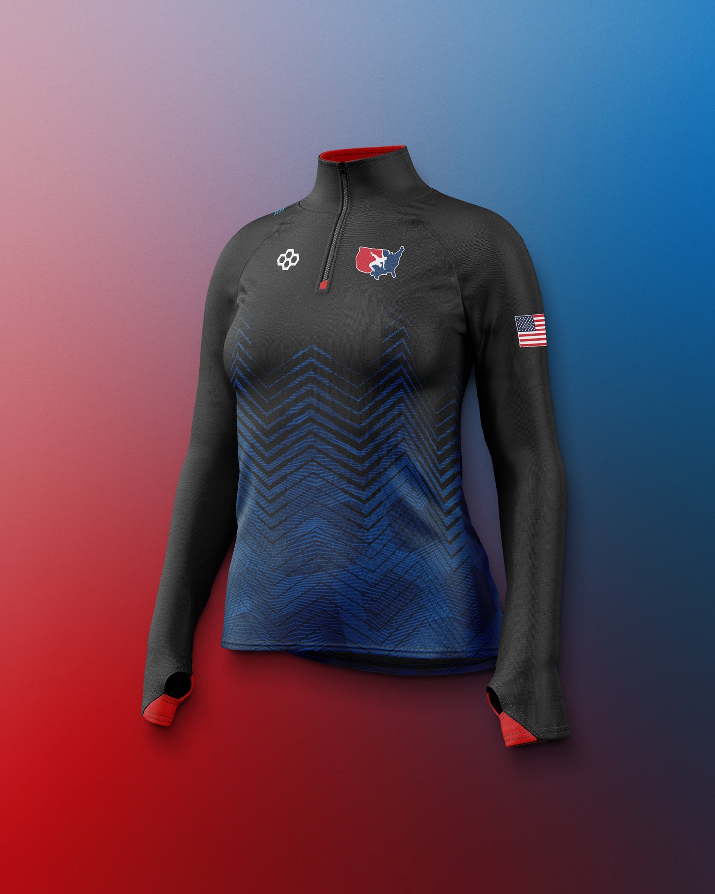 Zip 1/4 sublimé USAW pour femme