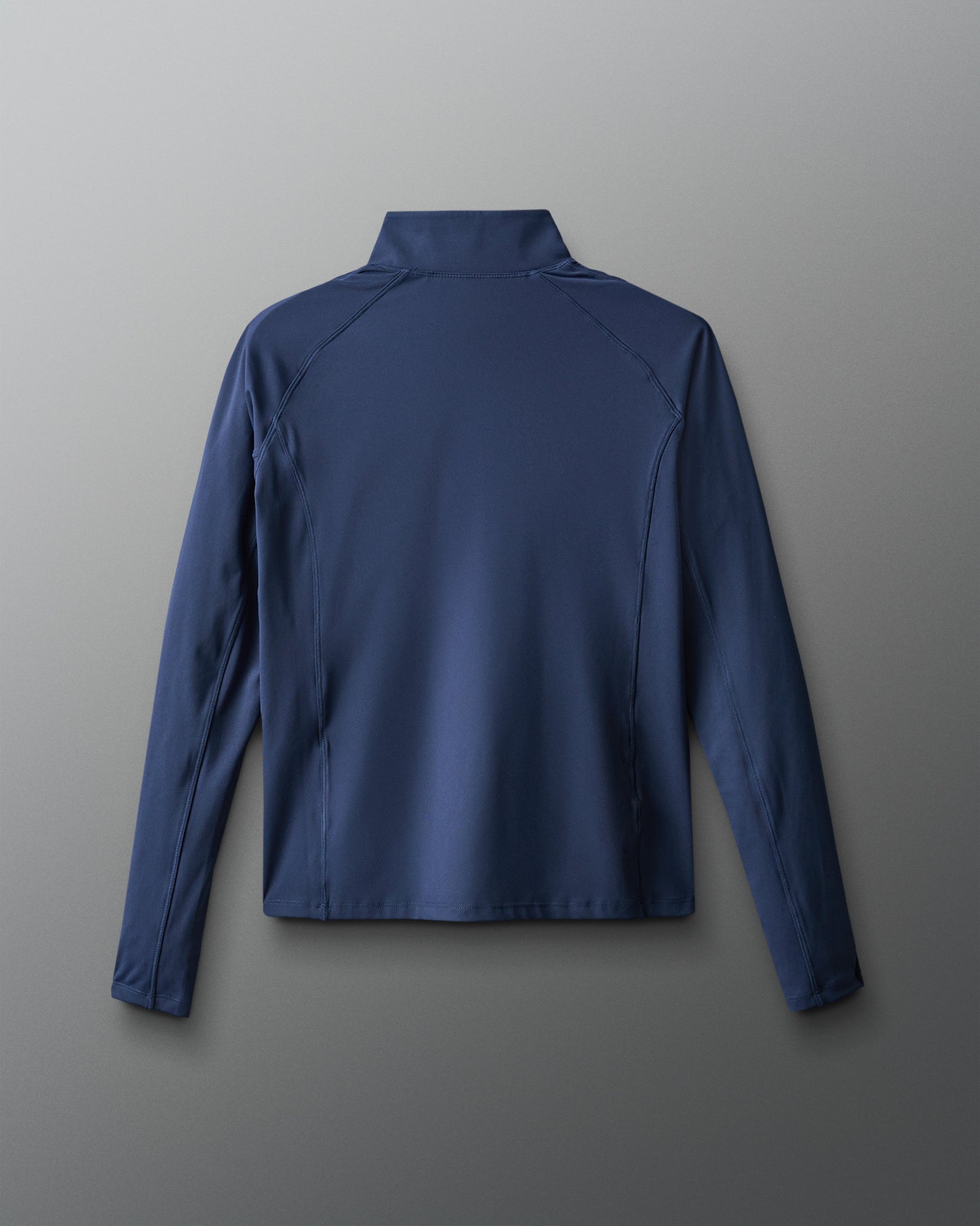 Blue long-sleeve shirt on a gray background