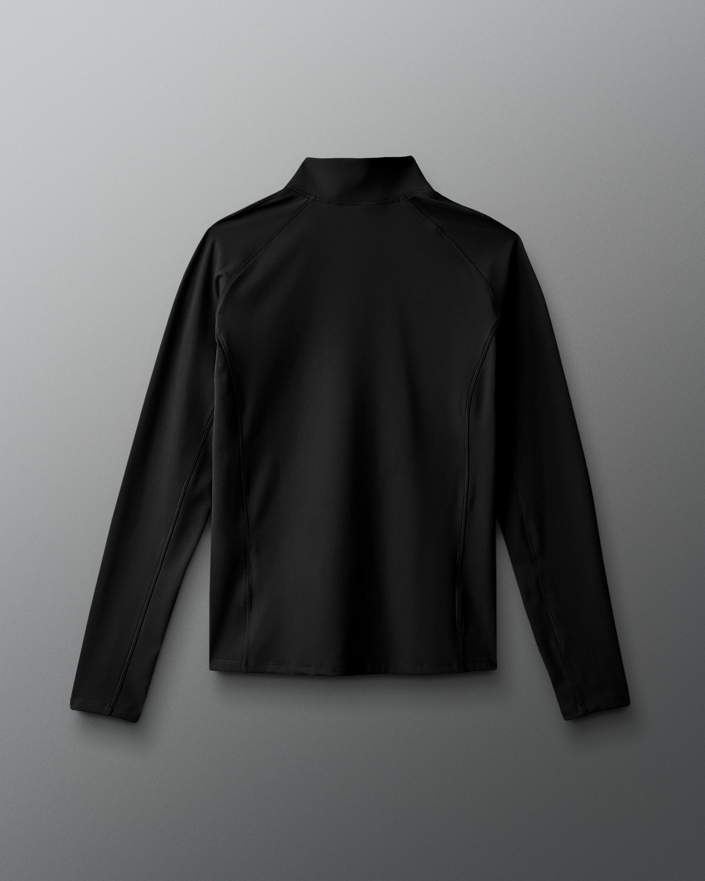Black long-sleeve shirt on a gray background