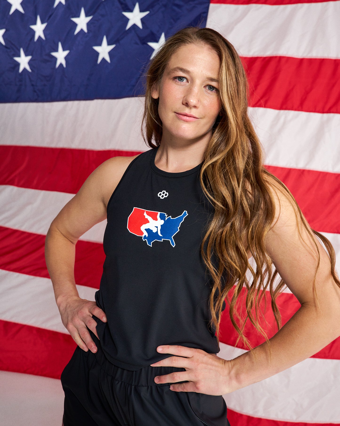 USA Wrestling Logo Women's Cropped COOL-FEEL Lite Tank Top