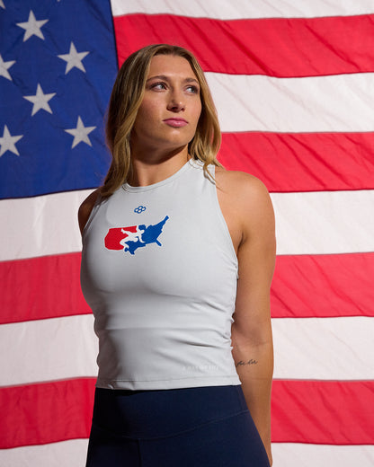 USA Wrestling Logo Women's Cropped COOL-FEEL Lite Tank Top