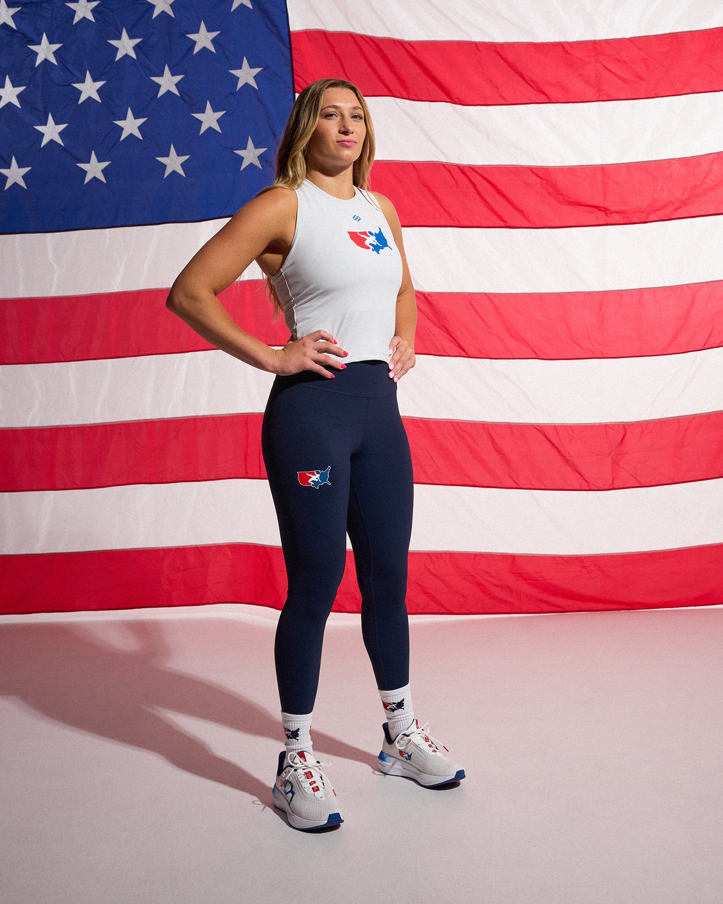 USA Wrestling Logo Women's Cropped COOL-FEEL Lite Tank Top