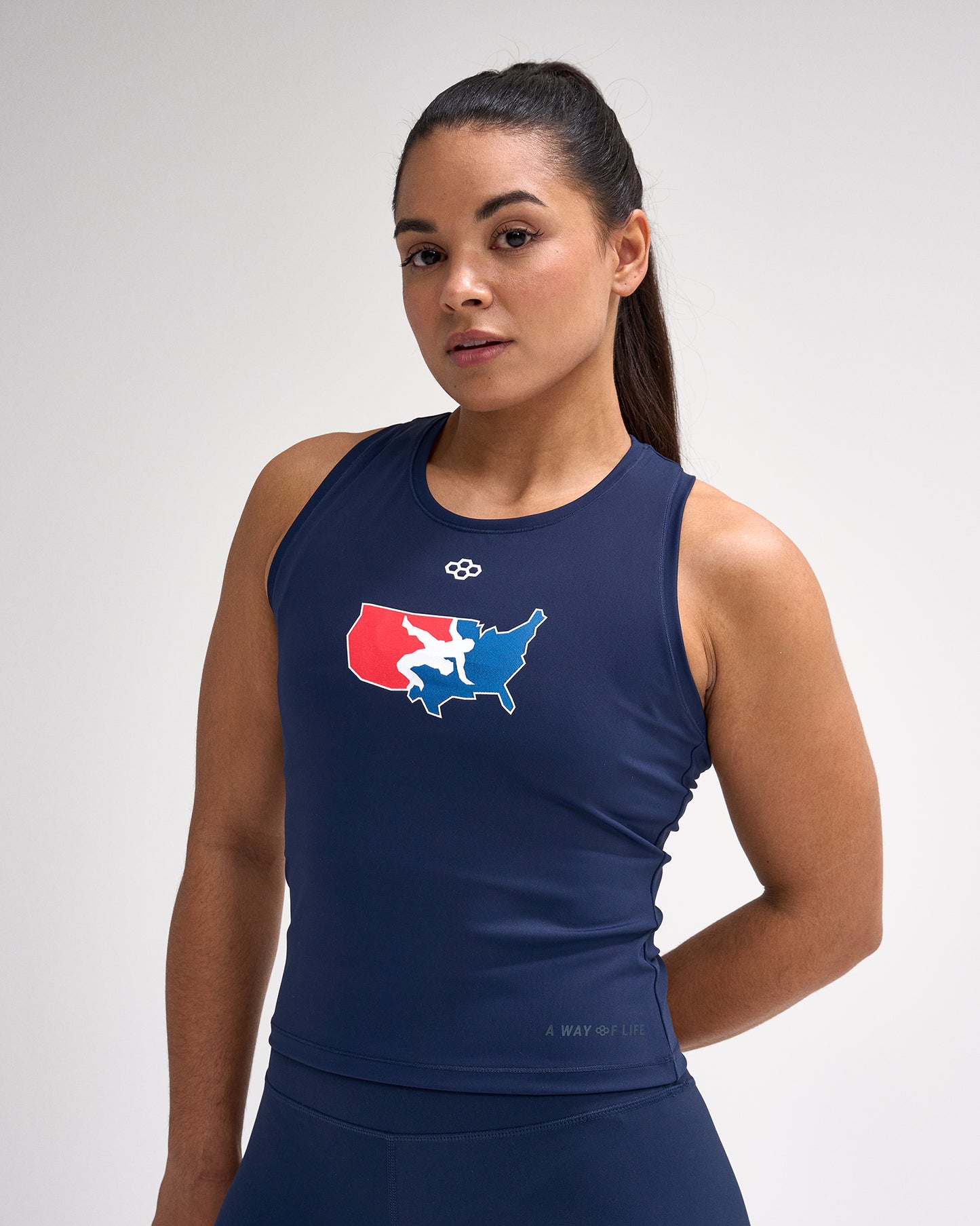 Débardeur court pour femme avec logo USAW COOL-FEEL