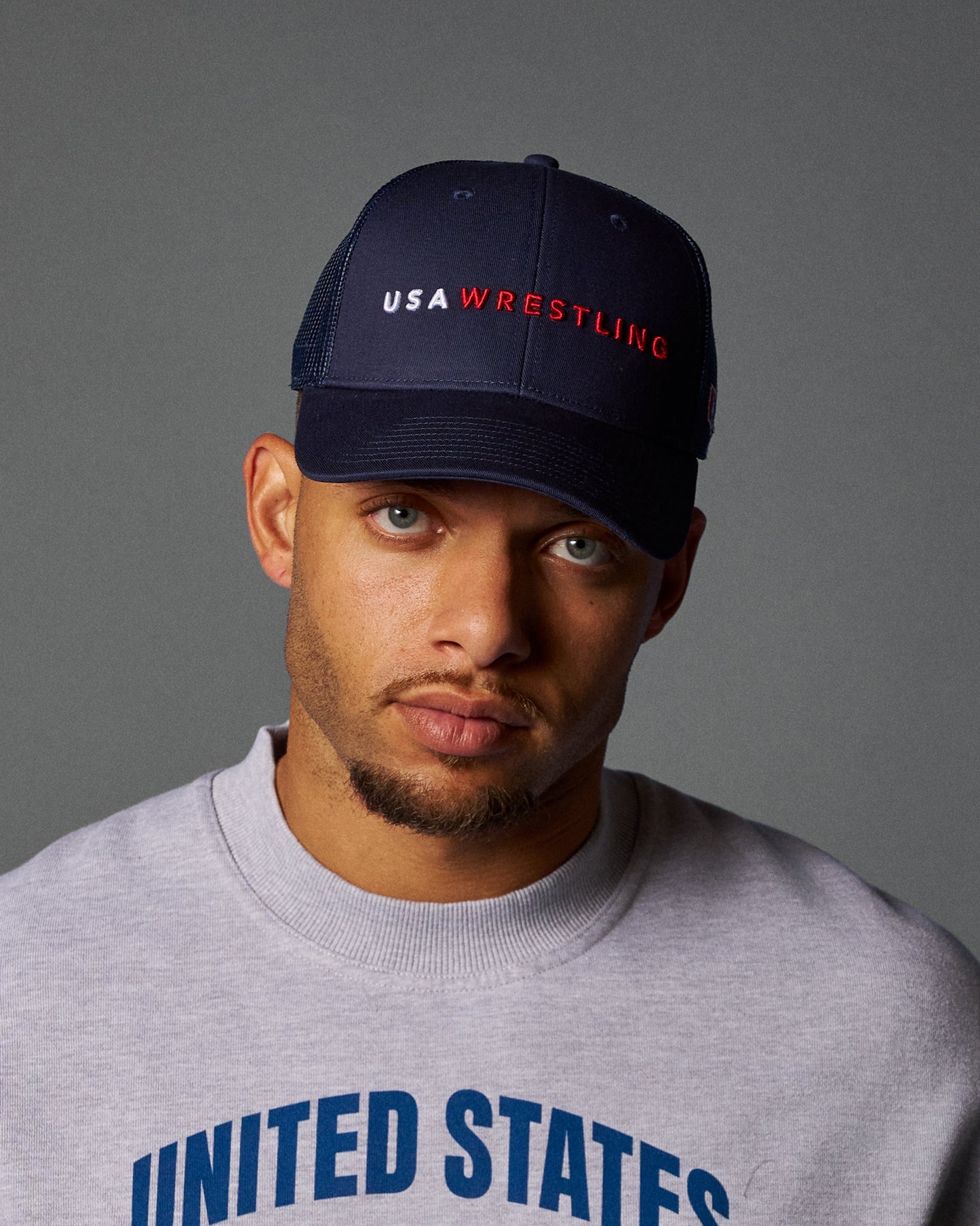 Casquette de camionneur avec logo de lutte américaine Bridge
