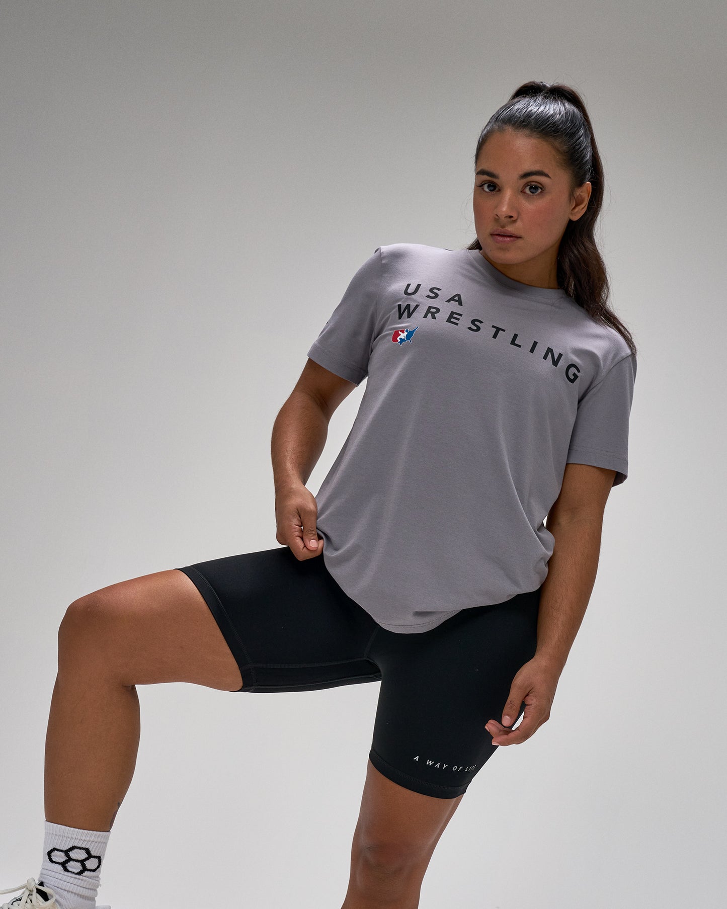 T-shirt hybride empilé de lutte américaine