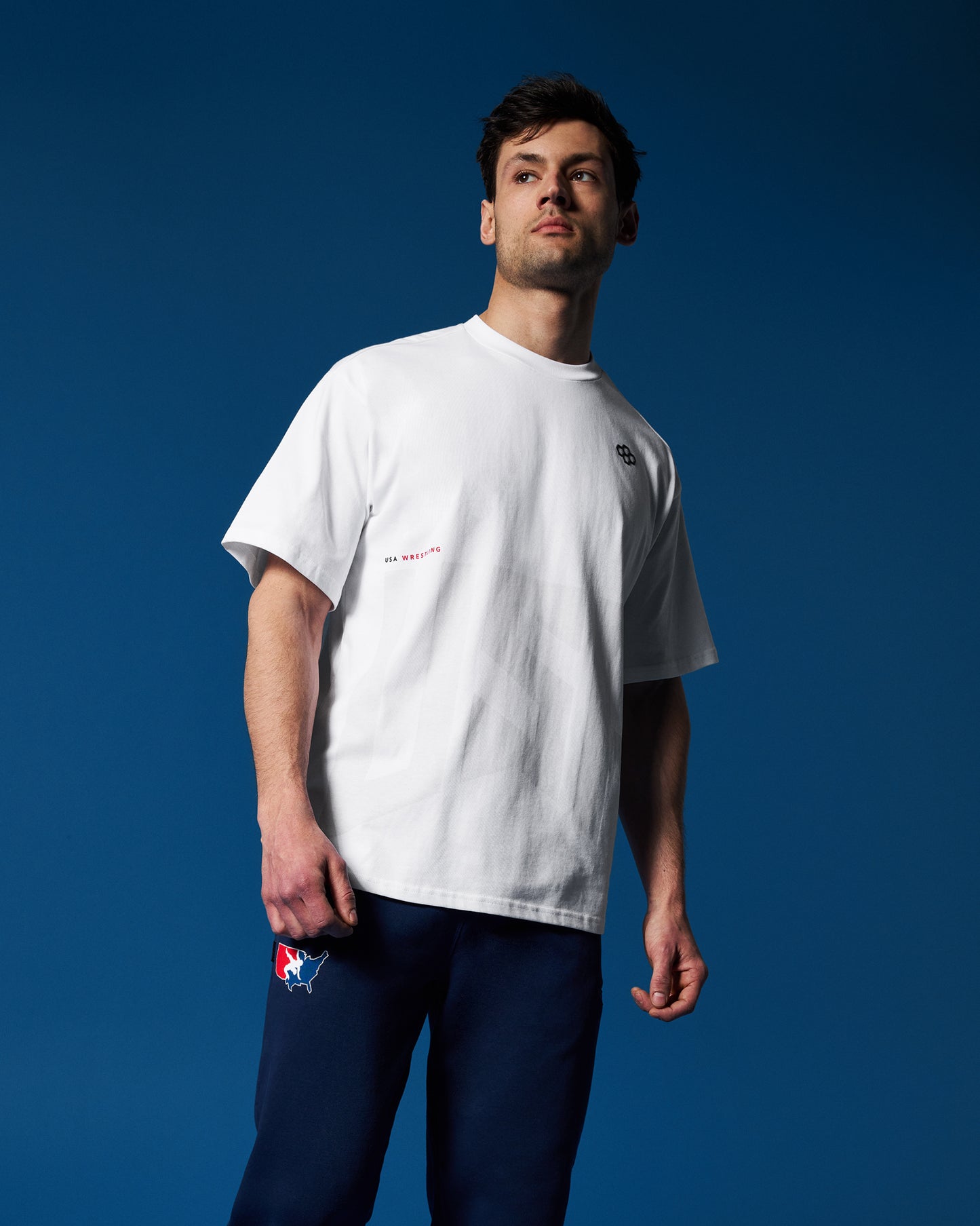 T-shirt à épaules tombantes de l'équipe de lutte américaine