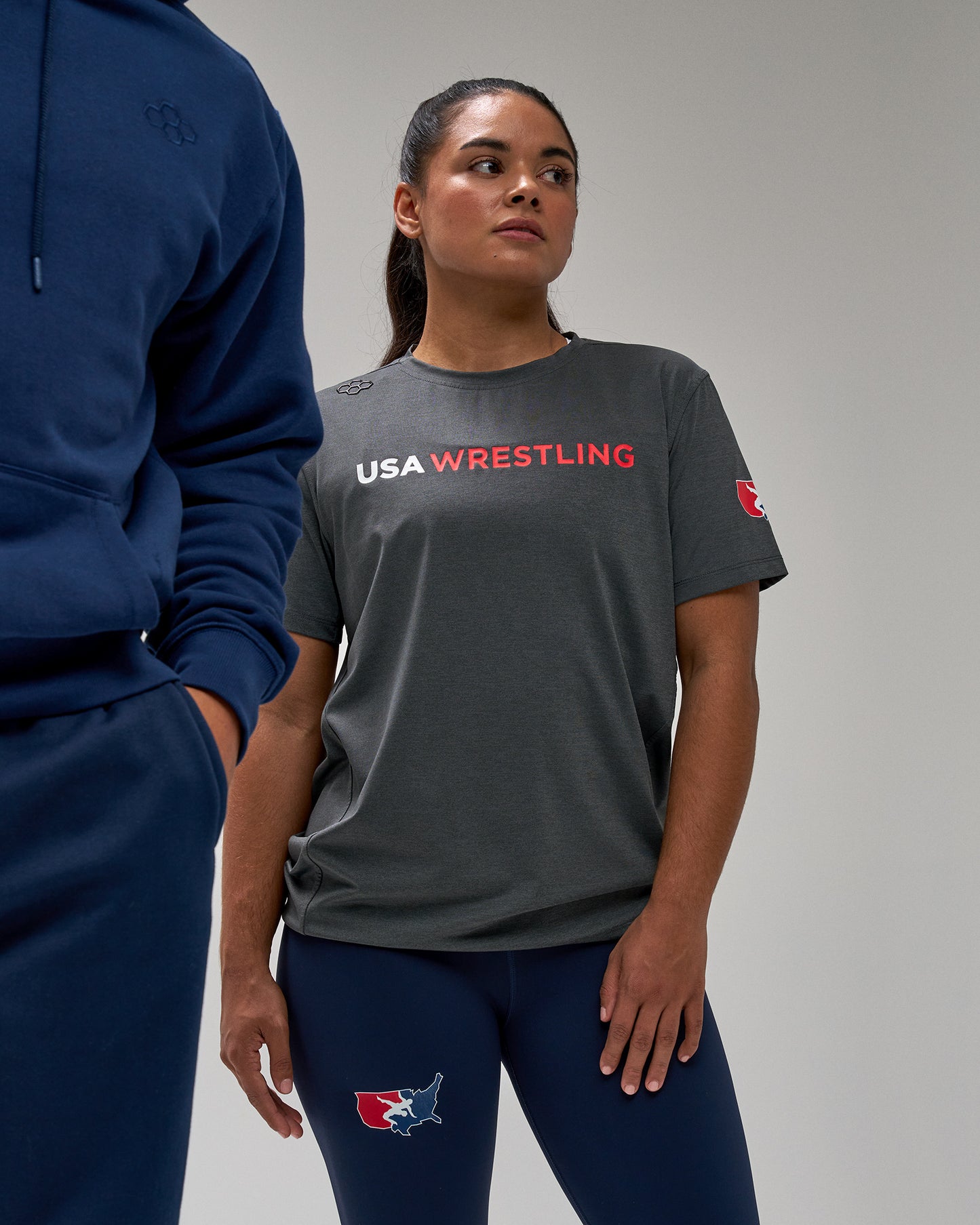 T-shirt chiné Performance avec logo USA Wrestling