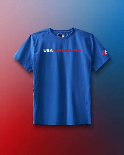 USA Wrestling Wordmark Performance Heather T-Shirt