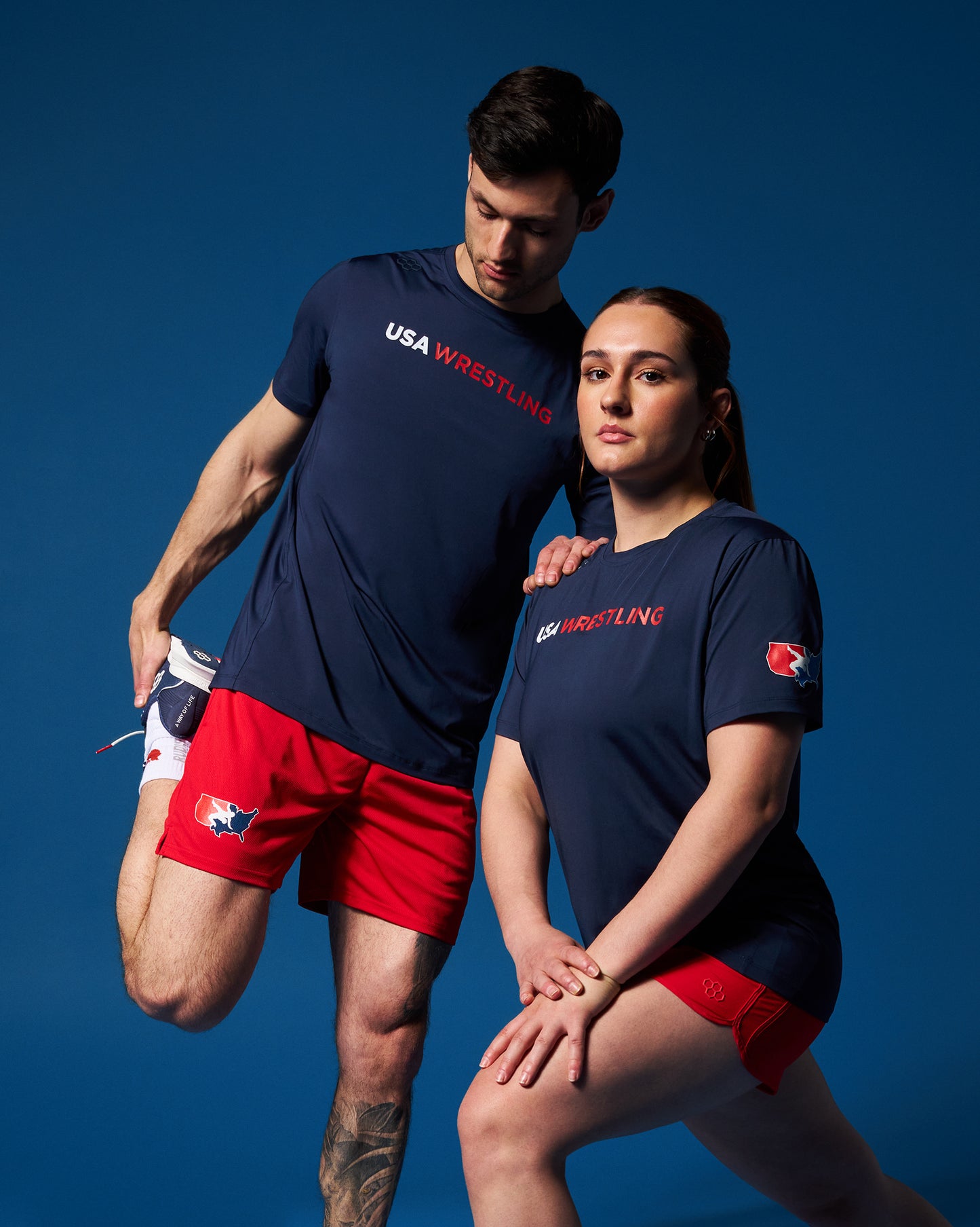 T-shirt de performance avec logo USA Wrestling