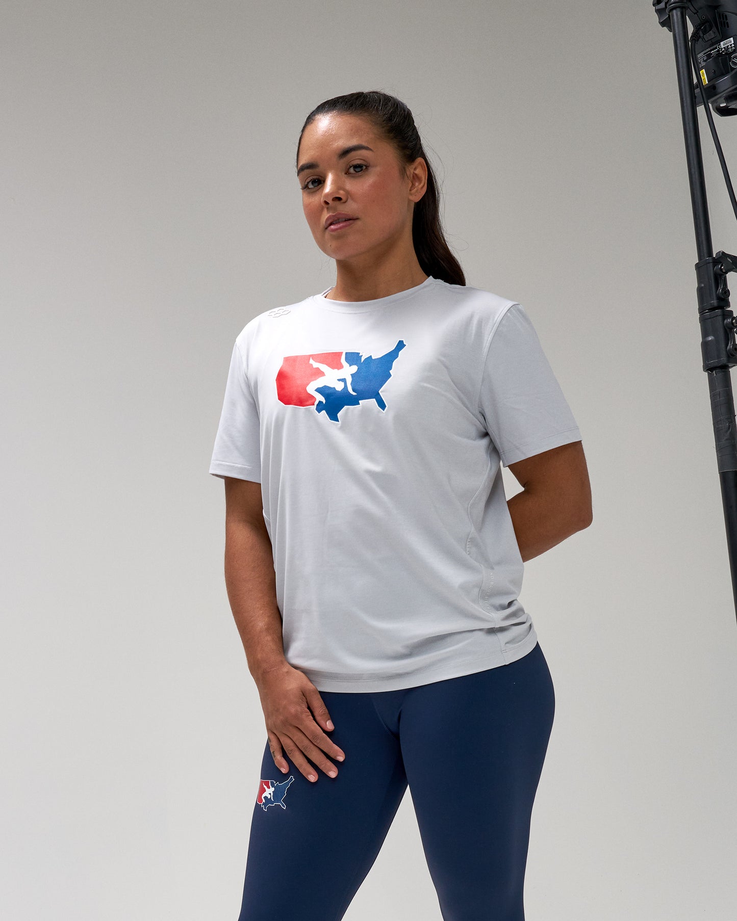 T-shirt chiné avec logo USA Wrestling Performance